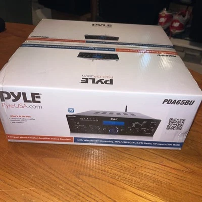 Pyle PDA65BU Compact Home Theater Amplifier Receiver w/ Bluetooth Streaming - Image 1 of 4