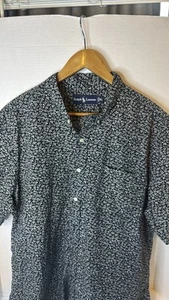 Polo Ralph Lauren Hawaiian Shirt Mens XL Black White Floral Button Up Camp - Picture 1 of 4