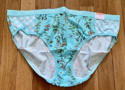 Panty de algodón Lane Bryant Cacique Hipster talla grande 14/16 primavera azul a cuadros flor Foto 1 de 4