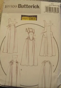 Costume da cucito Butterick B5509 modello grembiule storico non tagliato taglie S,M,L - Foto 1 di 2