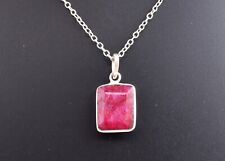 Handcrafted 925 Sterling Silver Natural Ruby Gemstone Women Pendant Necklace