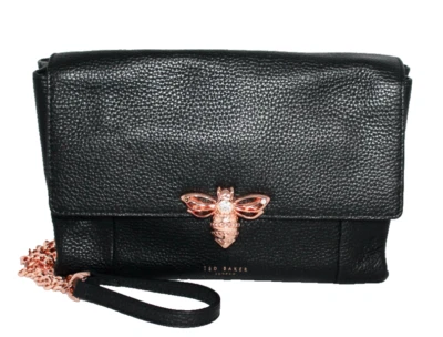 Bolso Bandolera TED BAKER Zzlee Abeja Adornado Cuero Guijarro Negro Oro Rosa Foto 1 de 4