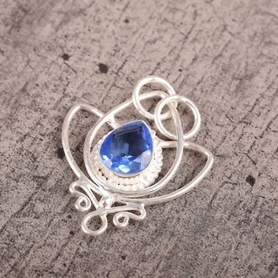 December Birthstone Tanzanite Wedding Mother Pendant Jewelry 925 Sterling Silver - Image 1 of 4