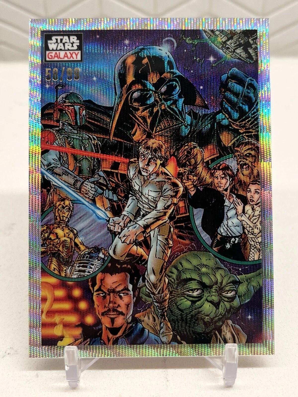 2023 Star Wars Galaxy Chrome The Star Wars Saga #d /99 Wave Refractor SSP SP #40