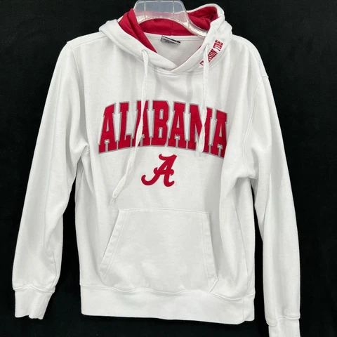 Alabama Hoodie Size Small White Red Fleece Pullover  Crimson Tide Mens Football Cover