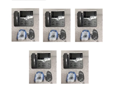 Lote de 5 teléfonos Cisco CP 8841 con cable de auricular nuevo y cable de red Foto 1 de 4