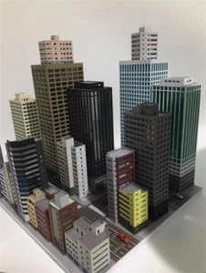City Hochhaus Wolkenkratzer Bürogebäude Stadtmodell Straßenszene im Maßstab 1:300 - Bild 1 von 26