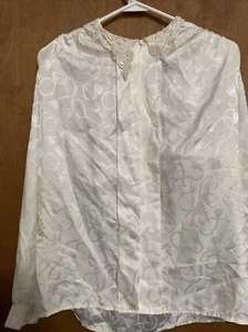 vintage Blair Boutique white swirl blouse work church fancy - Picture 1 of 1