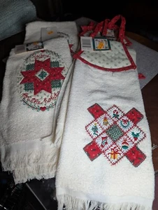 Lot 4 New Vintage Sarah Lynns Holiday Quilts Canon Kitchen Towels - Picture 1 of 6