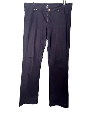 Pantalones ajustados Divided H&M para mujer negros tiro alto frente plano talla 12 Foto 1 de 4