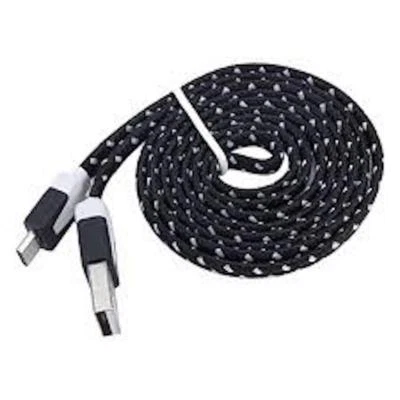 NTJ Flat Braided Noodle Charger Cable for SAMSUNG GALAXY S4 S6 S7+ MICRO USB LG - Image 1 of 4