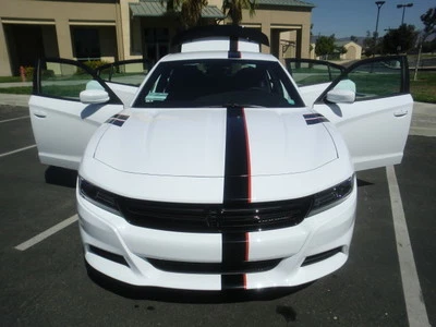 Calcomanías de rayas de carreras para Dodge Charger de 5" negro brillante + rojo gráficos de 20 pies para todos los Dodge Charger Foto 1 de 4