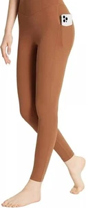 Women's Solid Stretch High Waist Yoga Leggings with Pockets 4 Colors Sizes S-XXL - Picture 1 of 10