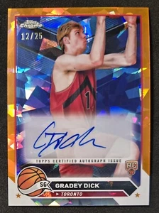 2024 Topps Chrome Sapphire Gradey Dick arancione zaffiro rifrattore automatico #12/25 RC - Foto 1 di 2