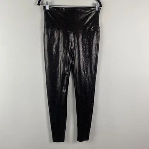Spanx Kunstleder Kroko Glanz Leggings Gr. XL schwarz 20303 - Bild 1 von 12