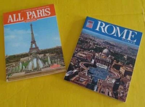 VINTAGE Lot ROME Italy PARIS France Souvenir PHOTO BOOK Europe Guide Travel - Picture 1 of 11