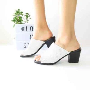 Hispanitas Donalo Udora Perforated Mule Sandals In Black & White - Women Size 41 - Picture 1 of 8