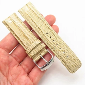 20mm ANNE KLEIN Beige Genuine Leather Padded Stitched Watch Band - Picture 1 of 6