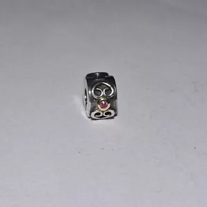 Pandora Double Heart Pink Sapphire Clip 790382PSA - Picture 1 of 2