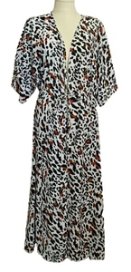 TIME AND TRU ANIMAL PRINT KIMONO Midi Largo Cuerda Corbata Bata/Funda Talla 2XL/3XL - Imagen 1 de 9