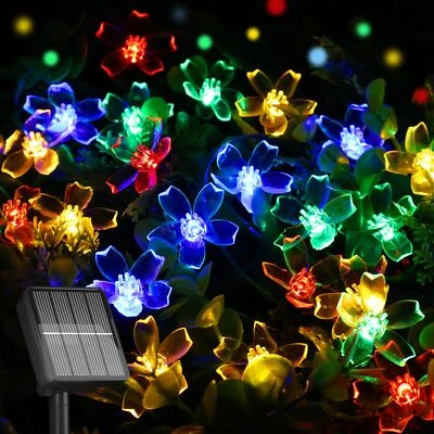 50LED Christmas Solar Flower String Lights Christmas Tree Fairy Lights - Image 1 of 4