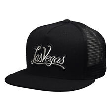 Silver & Black Las Vegas Trucker Hat - Black Snapback Cap, Vegas Patch