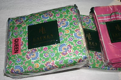 Ralph Lauren HAMPTON BEACH CLUB Queen DUVET COVER, Euro Shams & BEDSKIRT 4 PC - Image 1 of 4