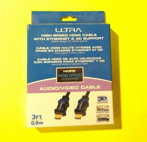 Cable HDMI de alta velocidad ultra 3 pies + Ethernet y soporte 3D 4K&1080p HD de macho a macho - Imagen 1 de 6