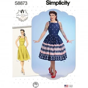Vestido retro Simplicity S8873 patrón de Gertie - talla P5 (US 12-14-16-18-20) - Imagen 1 de 4