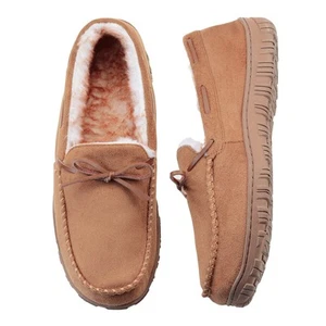 VLLy Mens Slippers Moccasins for Men Plush Lined Cozy House Bedroom Slippers ... - Picture 1 of 7