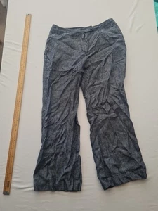 Ladies Trousers Artigiano Size 12 Linen Pockets Blue Mix 2000 - Picture 1 of 18