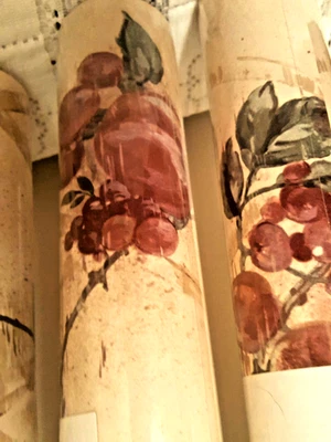 3 ROLLS LOT of VTG Vinyl Wallpaper Grape/Plum Branch YORK Carey Lind Designs - Image 1 of 4