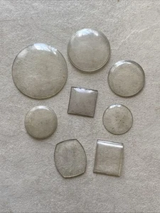 Vintage Watch Crystals Lot Curved Rectangle Round Square Parts Repair Art Crafts - Picture 1 of 24