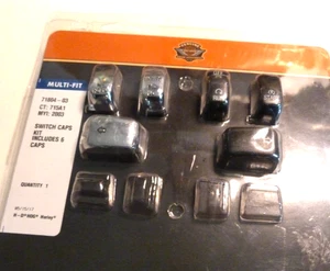 HARLEY DAVIDSON OEM Chrome Switch Caps and Black switch caps Kit 71804-03 - Picture 1 of 4