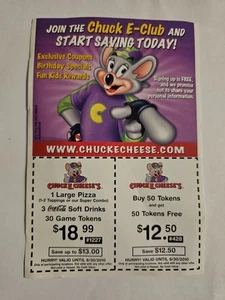 chuck e cheese 2010 coupons - Picture 1 of 1