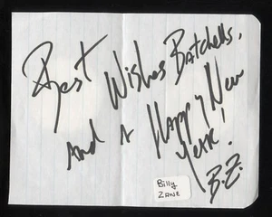 Billy Zane Signed Note Paper Autographed Signature Vintage Actor Titanic - Picture 1 of 1