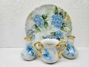 SET CONDIMENTI DA 4 PEZZI VINTAGE VIENNA AUSTRIA DIPINTO A MANO DIMENTICARMI NOT - Foto 1 di 12