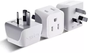 Ceptics US to Australia , China, New Zealand Power Adapter, 2 in 1 Type I 3 Pac - Picture 1 of 9