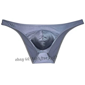Mens Gloss Wet Look Stretch Enhancer Bulge Bikini Briefs Underwear Hipster Pants - Picture 1 of 60