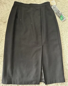 BRIGGS New York Women's Size 12 Petite Black Straight Skirt, Lined Flannel NWT - Picture 1 of 9