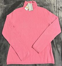 Charter Club 100% 2-Ply Cashmere Knit Turtleneck Sweater Pink Women Small NWT