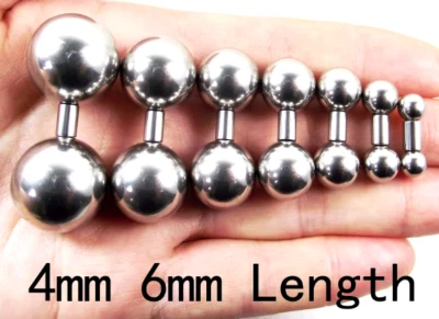 4mm-8mm Straight Barbell Heavy Gauge Big 6-14mm Balls Piercing Earing Nipple PA - Image 1 of 4