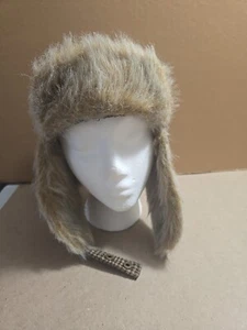 Lids OSFA Wool Blend Trapper Hat Faux Fur Herringbone - Picture 1 of 8