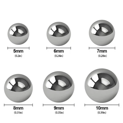 100pc 304 Stainless Steel Balls 5-11mm - G10 Grade Mirror Finish ±0.1mm - Image 1 of 4