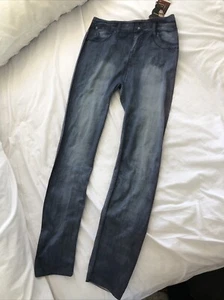 Jeggins Stretch Tights That Look Like Jeans Size 8/10/12 - Picture 1 of 4