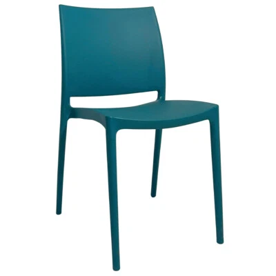 Sedia da sala da pranzo Altea in plastica colore Verde Petrolio modello comfort - Immagine 1 di 4