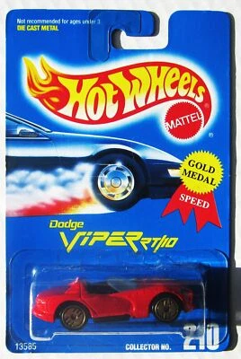 Tarjeta azul Hot Wheels Dodge Viper RT/10 ROJO #210 dorado Ultra Hots GUH 1994 BONITA Foto 1 de 2
