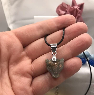 Colgante Cabeza de Pantera Labradorita Natural Briolette Talla Esterlina Foto 1 de 4