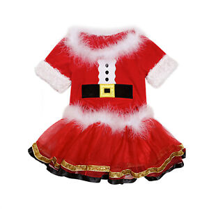 Kids Girls Christmas Costume 2 Pieces Infant Baby Top And Tutu Skirt Party