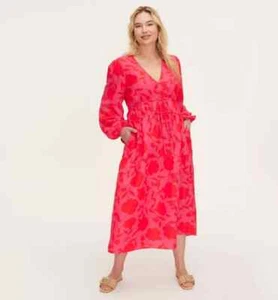 Kate Spade x Target sz Large Rose Linen Long Sleeve Maxi Dress NWT - Picture 1 of 3